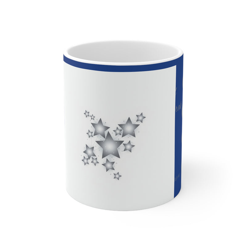 Night Sky Ceramic Mug — Crescent Moon & Stars Coffee Cup (11oz, 15oz)